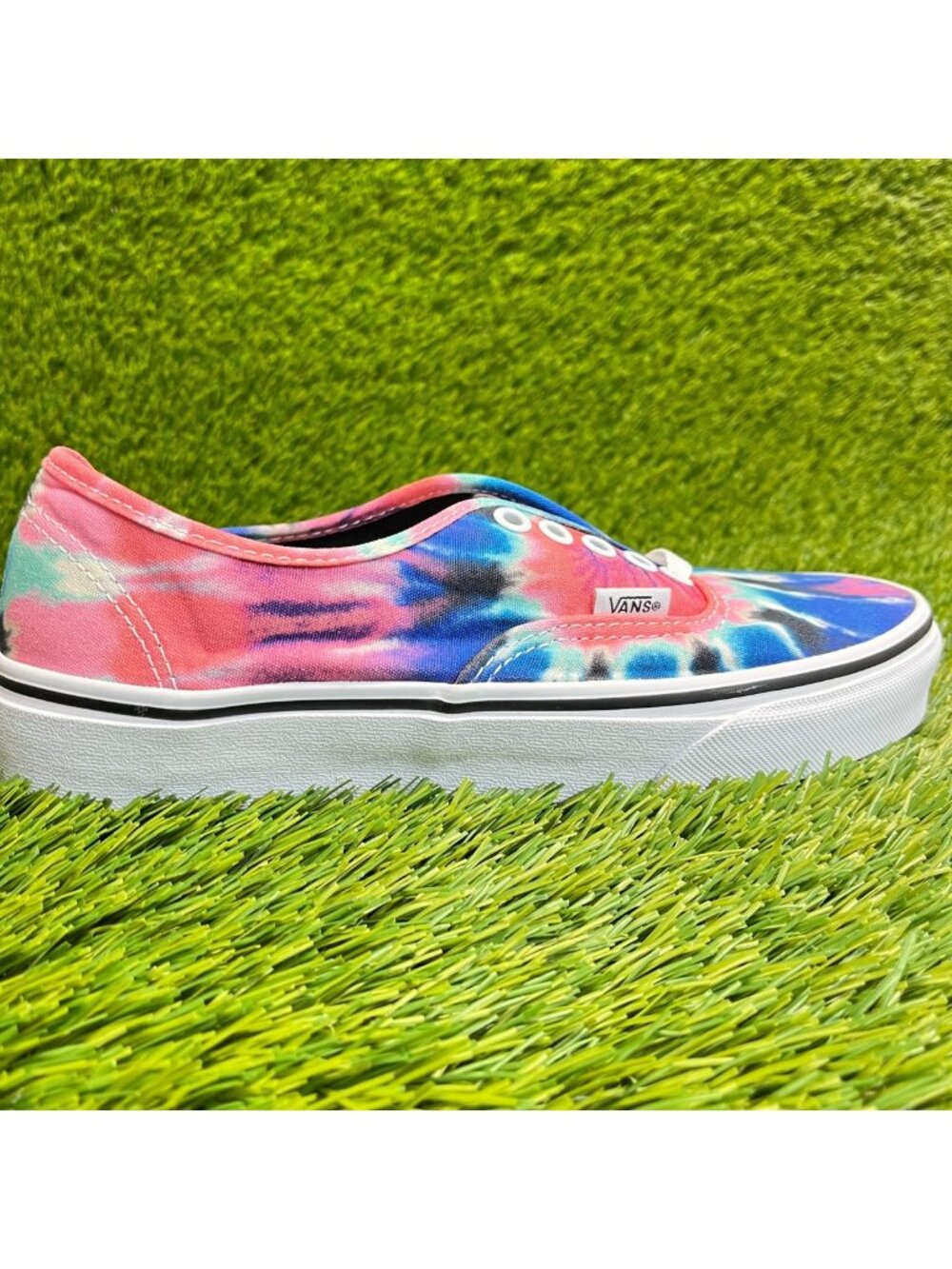 Vans Authentic Tie-Dye Womens Size 8.5 Blue Pink Athletic Skate Shoes Sneakers